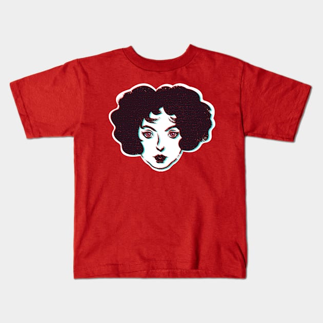 Flapper Head Pop Art Kids T-Shirt by rudyfaber